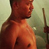 iprotectyou: Baze shirtless, facing right (this looks like fun)