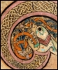judethecrow: A close up of a medieval capital letter, an example of Insular Art from the British Isles between 500 and 1000 AD (history, manuscript, medieval)