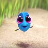 justkeepwriting: A screencap from the movie Finding Dory, showing Dory as a baby.  She is a blue tang fish, with big eyes and a sweet face. (Default)