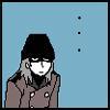 mortal_son: Shinjiro's eyes are shrouded, and he doesn't look amused. Three dots appear on the icon. (dot dot dot)