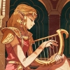 wisdominshadows: Zelda with her harp (thirty three)