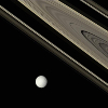 shapinglight: (Saturn's rings and Tethys)