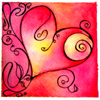 china_shop: A beautiful warm curlicued cartoon heart in pinks and reds and yellows (heart - warm)