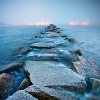 grundyscribbling: stone jetty on a hazy/misty day (jetty)