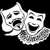 machiavellijr: Comedy and tragedy masks with silly ruffs on. (shakespeare)