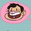 cottoncandypink: A pink speech bubble with a crudely-drawn portrait of Wilford inside (Casual - Speech Bubble Happy)