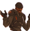 sticktothemission: Gabe shrugging with both hands up (BW Shrug)