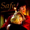 doranwen: Clark from Smallville holding Chloe with the word Safe (Safe)