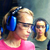 skieswideopen: Annie Walker with ear protection at the gun range (Covert Affairs: Annie at the range)