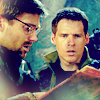 skieswideopen: Daniel Jackson and Cameron Mitchell (SG: Daniel)