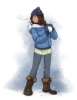 unfavorableinstigation: Nita in snowclothes, holding a snowball and ready to aim&fire! (She's gonna hit you... with a snowball!)