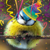 sunnymodffa: a little bird in a festive mood (Party Tit)