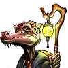 steals_yo_stuff: A lizard-shaped humanoid holding a staff with a lantern. He is very wise. (wise wise)