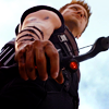 mmouse15: A shot of Marvel's movie Hawkeye from a low angle (Hawkeye from below)