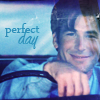 em_kellesvig: Young Joe Flanigan, behind the wheel of a car, smiling (JFPerfectDay)
