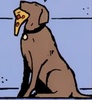 luckybarton: Clint Barton's dog, eating pizza (Default)