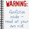 thots_tochter: Icon with text "Fanfiction inside - Read at your own risk" (fanfic inside)