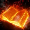 sparxwrites: Artwork of a book made of fire. (Main icon)