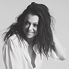 venusinthenight: a black and white photo of tatiana maslany from a magazine photoshoot (tatiana - b&w with frizzy hair)