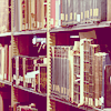 stacks: closeup of old books on shelves (stacks)