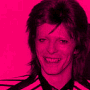 rocknroll1968: Bowie grinning in rainbow hues (Rainbo)