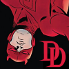 esteefee: daredevil upside down with iconic DD (dd)