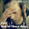 ysilme: Movie Elrond facepalming, caption "just one of those days". (Elrond: just one of those days)