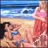 impy: Claudia and Stacey from The Baby-Sitters Club at the beach (just beachy)