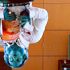 lonelywalker: Beast from X-Men reading while hanging upside down from the ceiling (x-men: beast)