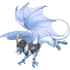 archangelbeth: A very pale dragon bounding along. (Flight Rising)