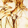 anaraine: A rough sketch of Dino Cavallone in sepia tones, smoking a cigarette. ([khr] smoke break)