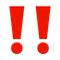 thnidu: two heavy red exclamation points (!!)