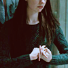 fullupwithfire: Abigail Hobbs (Hannibal NBC), shown from nose to sternum, twisting her fingers together nervously (tv | miles and miles in my bare feet)