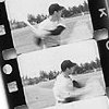 runpunkrun: black and white film strip of baseball player (all stories are baseball stories)