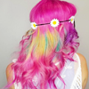 autumnblossom: Girl with a Flower Crown and Pink Hair (Pink Hair and Flower Crowns)
