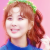 venusundae: seohyun smiles at a fan while wearing a flower crown (０１２ (shyness; let it go))