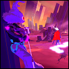 pettycoat: The Voice hogs the camera as Rider walks past. (neon nightmare)