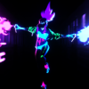 piplupcommander: akali from the k/da pop/stars video with a stream of pink and blue coming out of either hand (akali)
