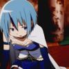 brightblueink: Sayaka from Madoka Magica sitting on the ground with shoulders slumped (Weary)
