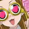 brightblueink: Renge from Ouran with heart-shaped pupils in her opera glasses (Behold the majestic fangirl)