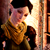 brightblueink: Merrill from Dragon Age 2 tilting her head and smiling awkwardly (Merrill the Awkward Turtle)