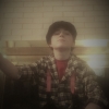 captainlordauditor: An photo looking up at a man in a plaid shirt, pink suspenders and newsboy cap. (cosplay, self, spot conlon)