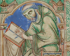 girderednerve: crop of a twelfth-century scribe against a blue background (Default)