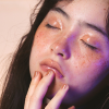 baltears: japanese model serena motola photographed with eyes closed and fingers touching her face (serena)