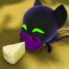 loganberrybunny: Plagg with wide-open mouth trying to eat cheese (Plagg eating cheese)