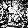 combat_epistemologist: Cartoon of Ada Lovelace, arguably the first computer programmer, standing inside an enormous, gear-filled steampunk computer. (lovelace)