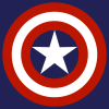 xxejp: Captain America's Sheild on a blue background (Captain America, Marvel, MCU, Steve Rogers)