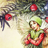 tozka: Illustration of a fairy by some berries (winter fairy illustration)