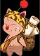 noxelementalist: Final Fantasy Nine's Stiltzkin moogle; he wears a camo bandana aroud his head, a light yellow messenger bag over his right shoulder, and a light tan canvas knapsack filled with wripped scrolls on his back (Stiltzkin)