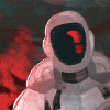 esteefee: painting of murder bot (murderbot)